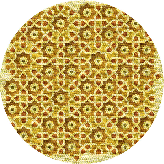 Square Machine Washable Transitional Bold Yellow Rug in a Living Room, wshpat1749yw