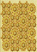 Machine Washable Transitional Bold Yellow Rug, wshpat1749yw