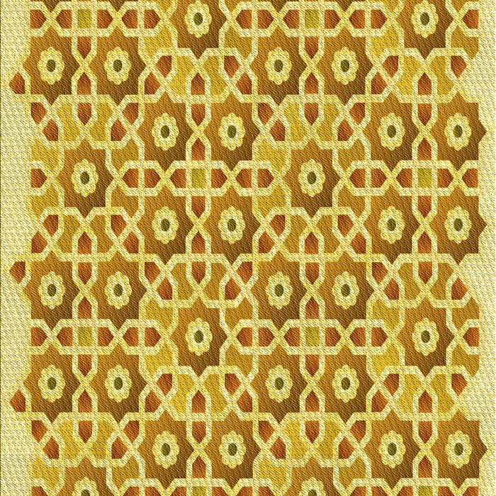 Machine Washable Transitional Bold Yellow Rug, wshpat1749yw