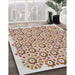 Patterned Dark White Beige Abstract Machine Washable Rug in a Family Room, wshpat1749