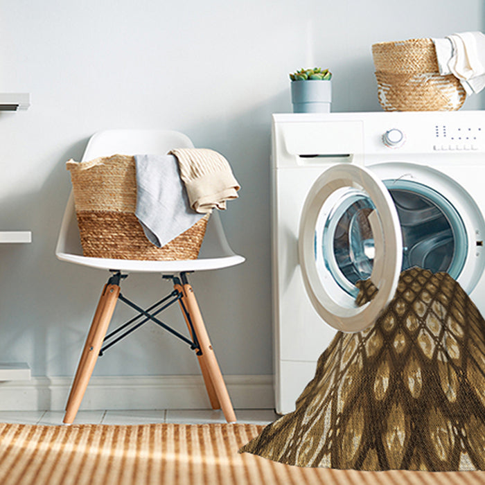 Machine Washable Transitional Cinnamon Brown Rug in a Washing Machine, wshpat175brn