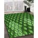 Patterned Deep Emerald Green Rug in Family Room, pat175grn