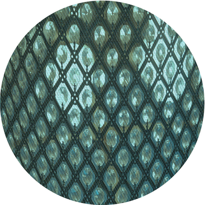 Square Patterned Dark Slate Grey Green Rug, pat175lblu