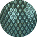 Square Patterned Dark Slate Grey Green Rug, pat175lblu