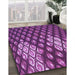 Patterned Purple Rug in Family Room, pat175pur