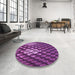 Round Patterned Purple Rug in a Office, pat175pur