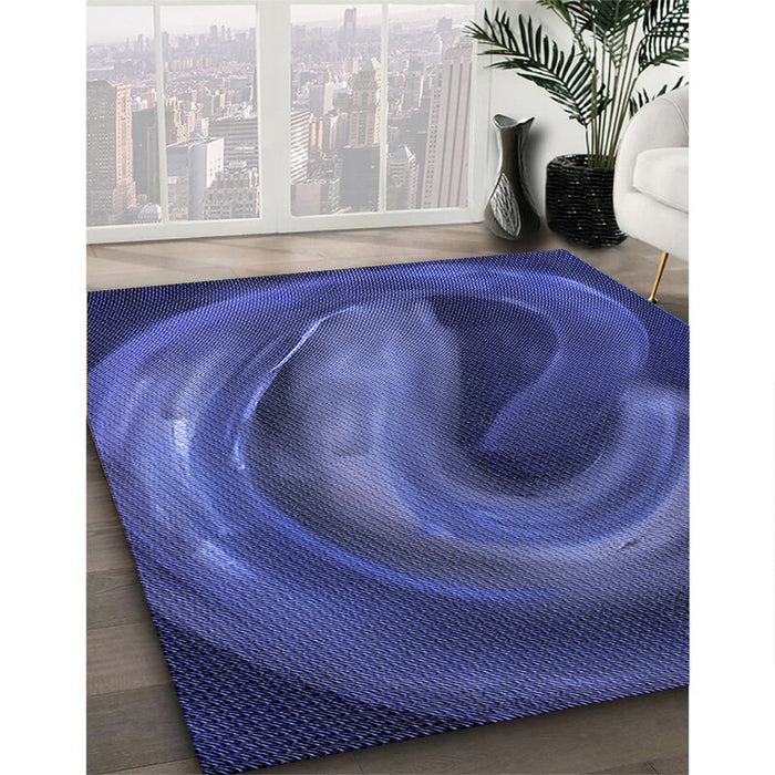 Machine Washable Transitional Denim Dark Blue Rug in a Family Room, wshpat1750blu
