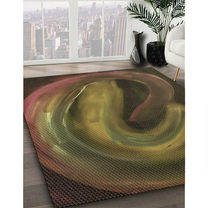 Machine Washable Transitional Bakers Brown Rug in a Family Room, wshpat1750brn