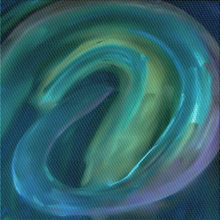 Round Patterned Medium Teal Green Rug, pat1750lblu