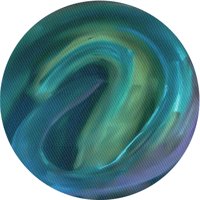 Square Patterned Medium Teal Green Rug, pat1750lblu