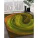 Machine Washable Transitional Dark Yellow Green Rug in a Family Room, wshpat1750yw