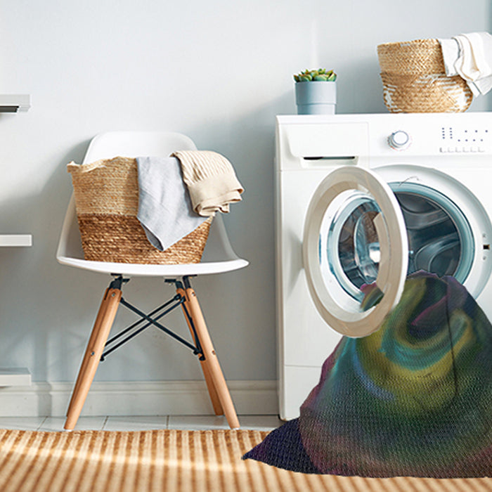 Patterned Charcoal Black Abstract Machine Washable Rug in a Washing Machine, wshpat1750