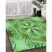 Machine Washable Transitional Dark Lime Green Rug in a Family Room, wshpat1751grn