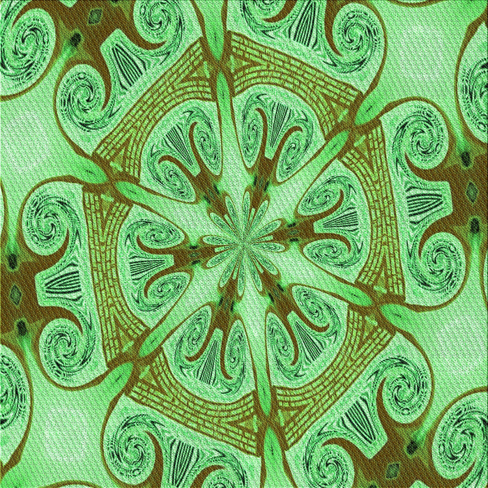 Round Patterned Dark Lime Green Rug, pat1751grn