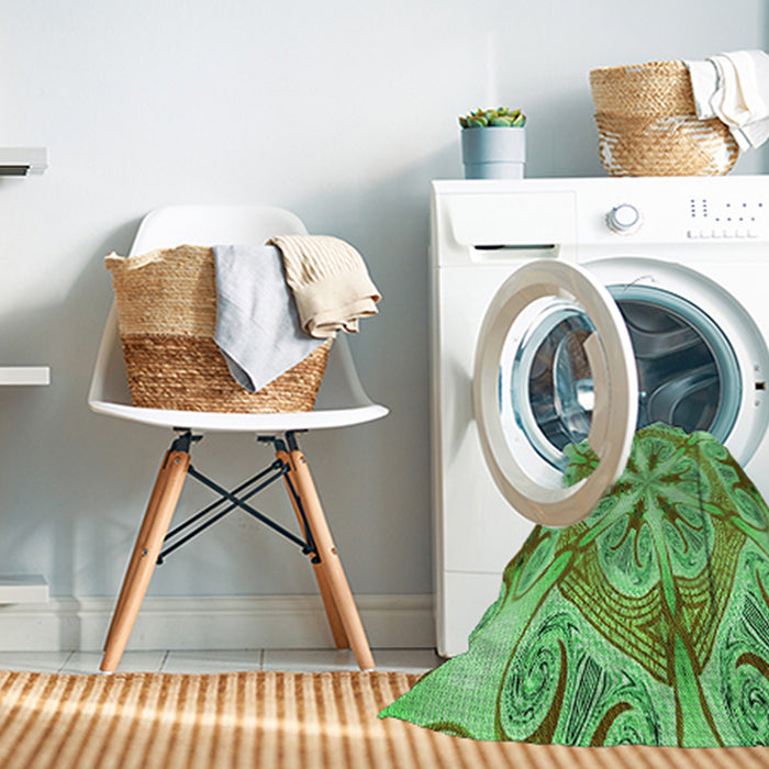 Machine Washable Transitional Dark Lime Green Rug in a Washing Machine, wshpat1751grn