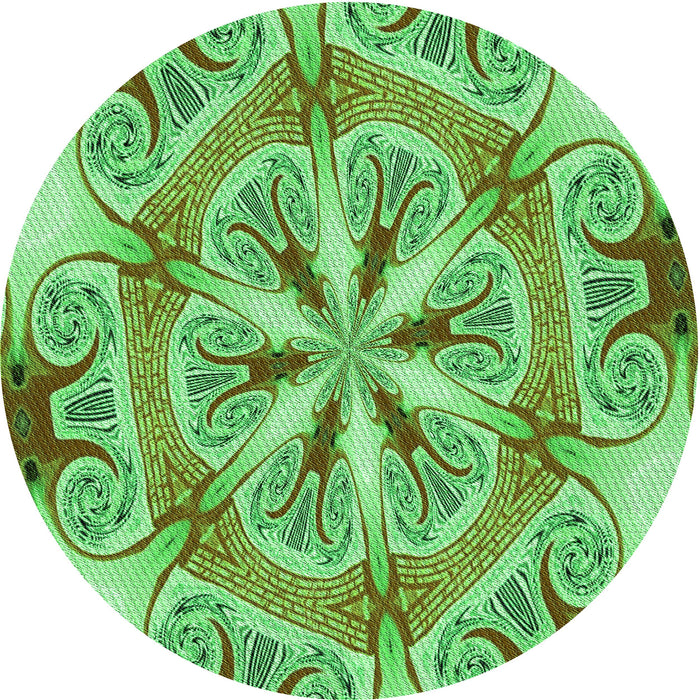 Square Patterned Dark Lime Green Rug, pat1751grn