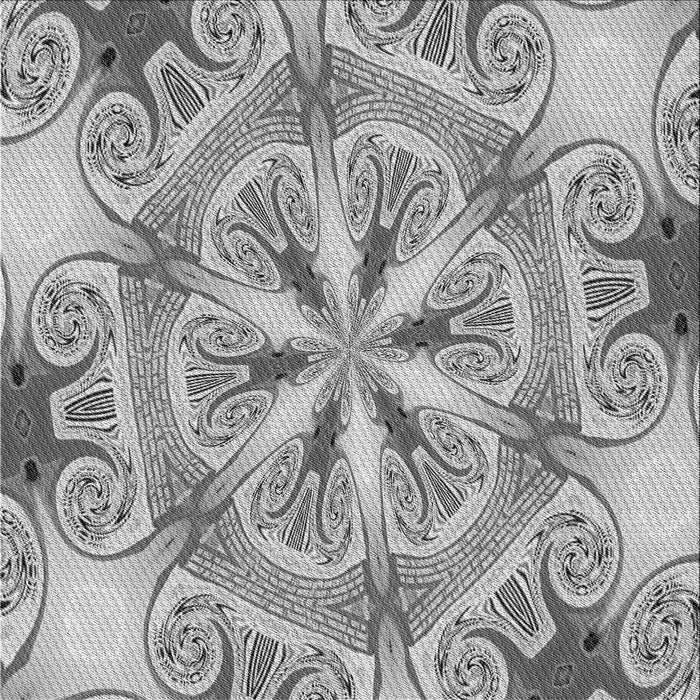 Round Patterned Smokey Gray Rug, pat1751gry