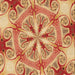 Round Machine Washable Transitional Yellow Orange Rug, wshpat1751org