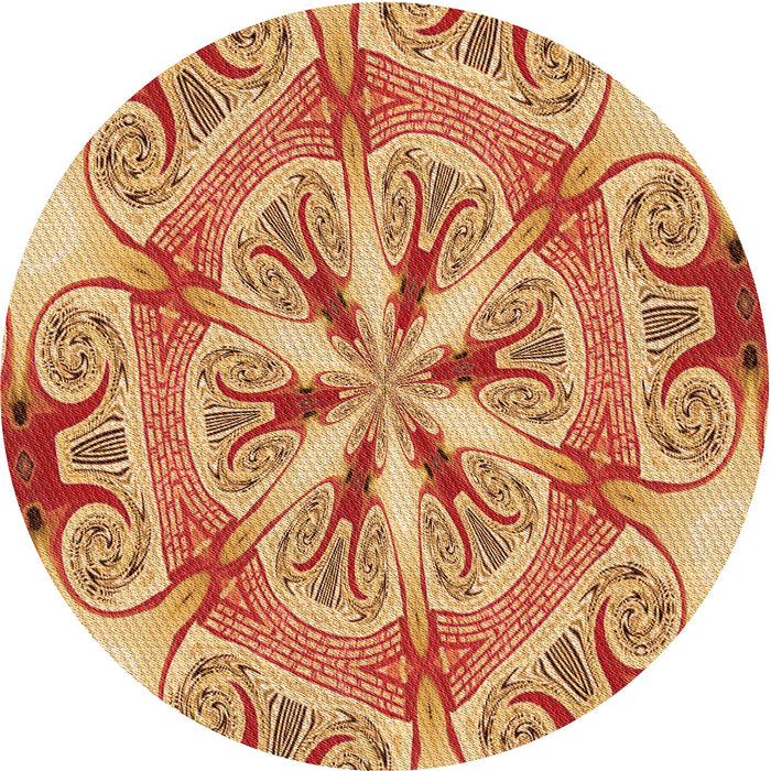 Square Machine Washable Transitional Yellow Orange Rug in a Living Room, wshpat1751org