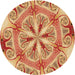 Square Machine Washable Transitional Yellow Orange Rug in a Living Room, wshpat1751org