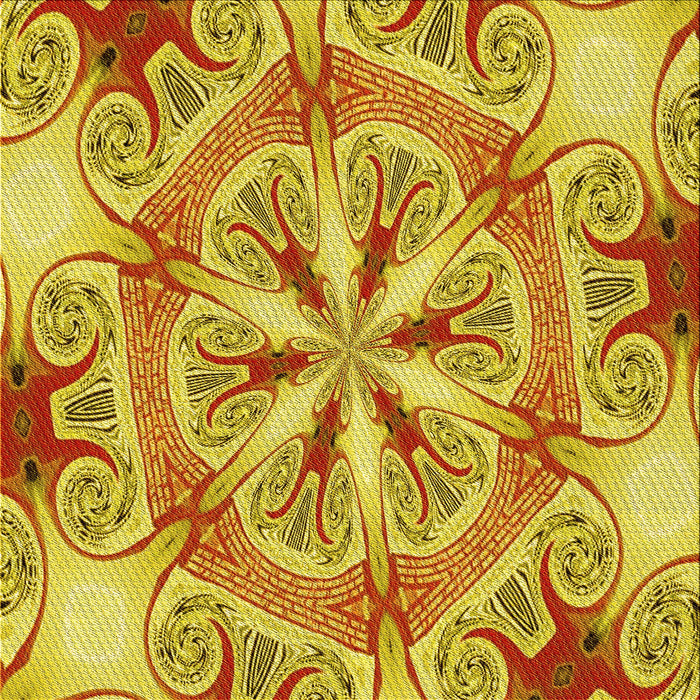 Round Patterned Yellow Rug, pat1751yw