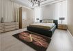 Patterned Light Brown Rug in a Bedroom, pat1752brn