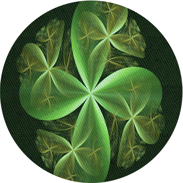Square Patterned Dark Lime Green Rug, pat1752grn