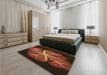 Machine Washable Transitional Red Rug in a Bedroom, wshpat1752org