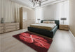 Patterned Red Rug in a Bedroom, pat1752rd