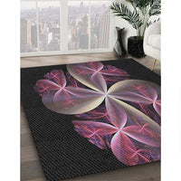 Patterned Mid Gray Modern Rug, pat1752