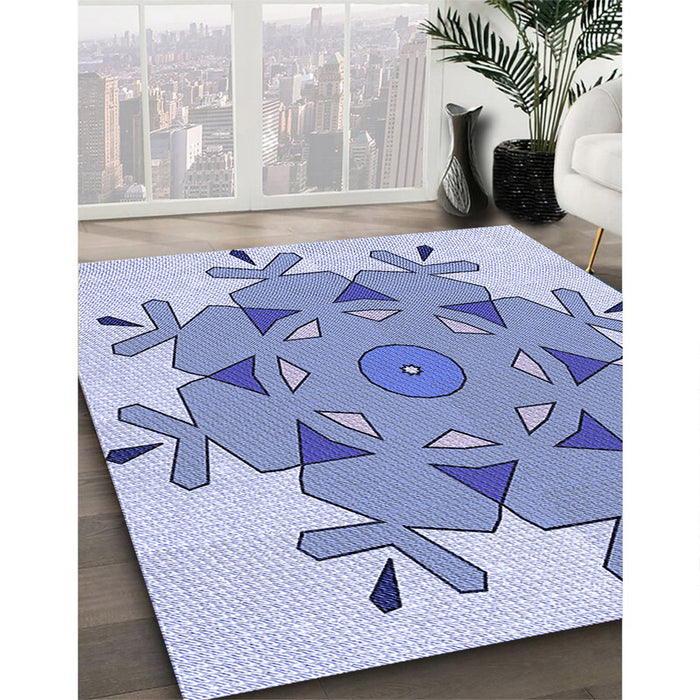 Patterned Periwinkle Purple Rug in Family Room, pat1753blu