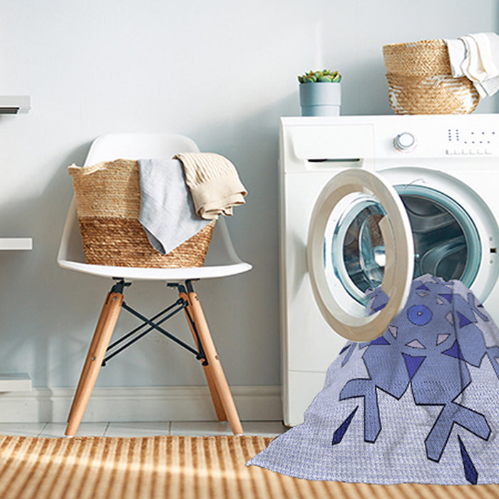 Machine Washable Transitional Periwinkle Purple Rug in a Washing Machine, wshpat1753blu