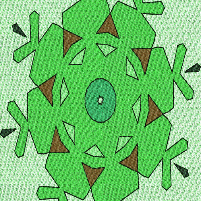 Patterned Green Rug, pat1753grn