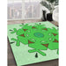 Machine Washable Transitional Green Rug in a Family Room, wshpat1753grn