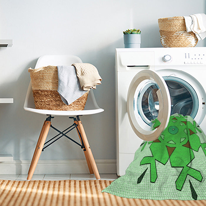 Machine Washable Transitional Green Rug in a Washing Machine, wshpat1753grn