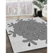 Patterned Silver Gray Rug in Family Room, pat1753gry