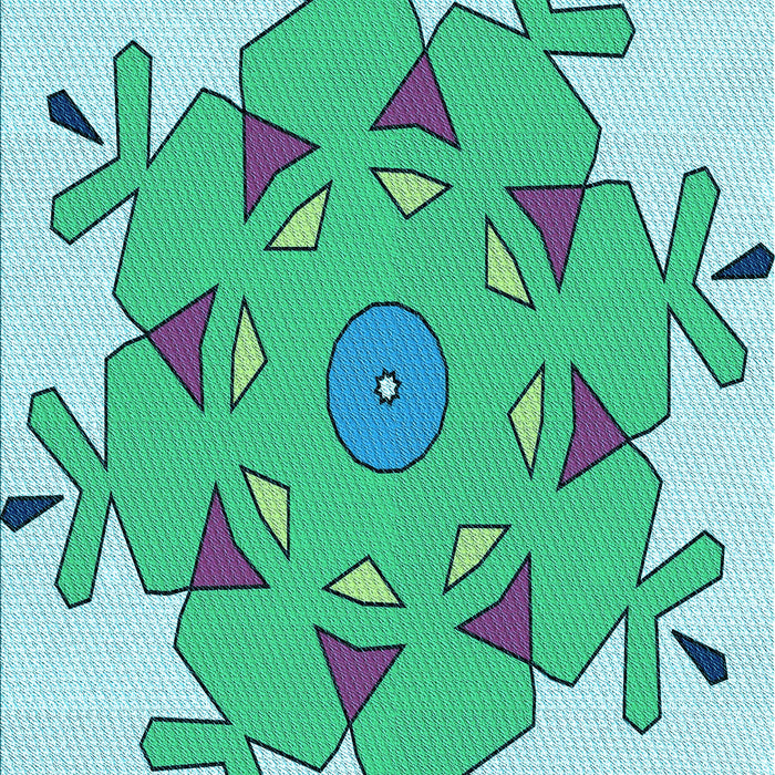 Patterned Turquoise Green Rug, pat1753lblu