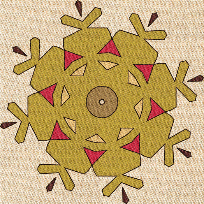 Round Patterned Cinnamon Brown Rug, pat1753org