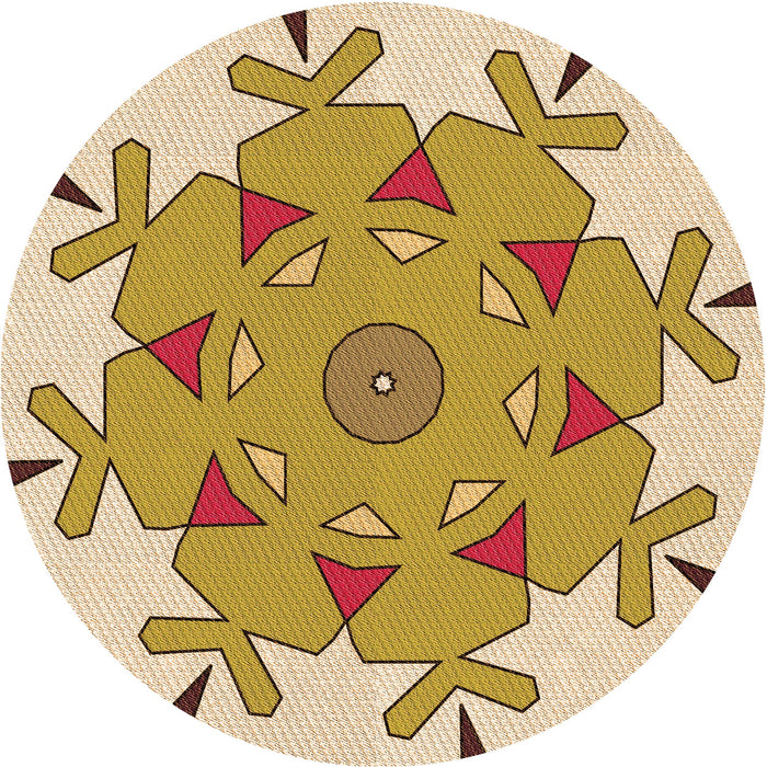 Square Patterned Cinnamon Brown Rug, pat1753org