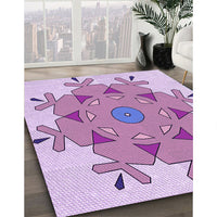 Patterned Blossom Pink Rug, pat1753pur