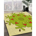 Machine Washable Transitional Neon Yellow Rug in a Family Room, wshpat1753yw