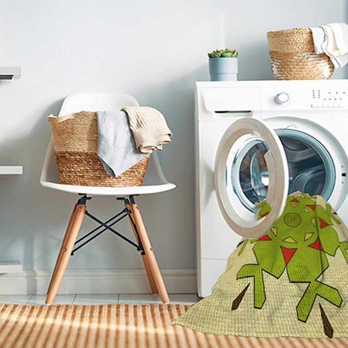 Machine Washable Transitional Neon Yellow Rug in a Washing Machine, wshpat1753yw