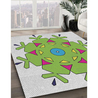 Patterned Camouflage Green Novelty Rug, pat1753