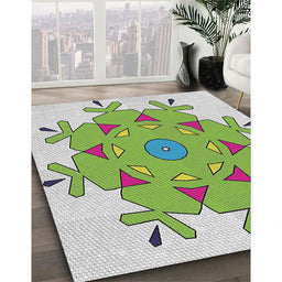 Patterned Camouflage Green Novelty Rug in Family Room, pat1753