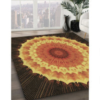 Patterned Red Rug, pat1754brn