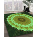 Machine Washable Transitional Dark Forest Green Rug in a Family Room, wshpat1754grn