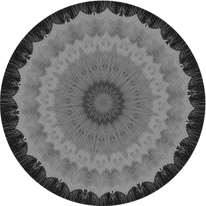 Square Patterned Charcoal Black Rug, pat1754gry