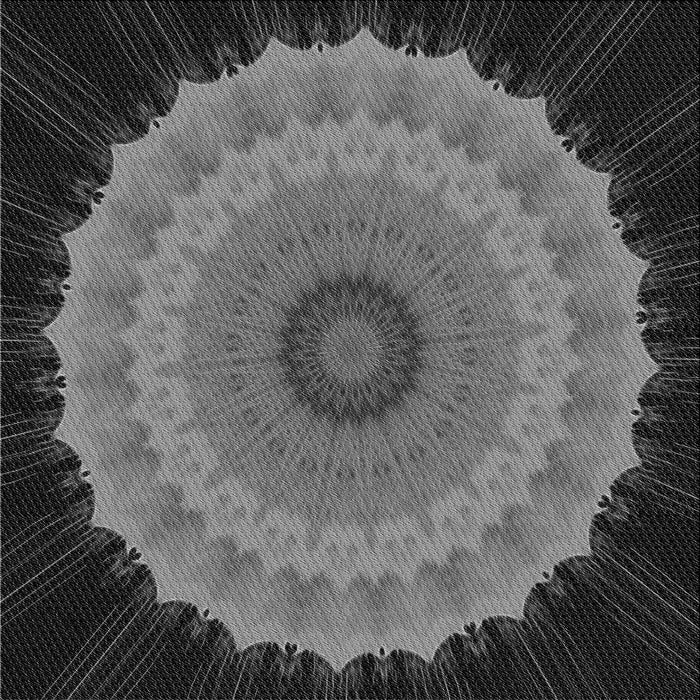 Round Patterned Charcoal Black Rug, pat1754gry