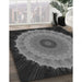 Patterned Charcoal Black Rug in Family Room, pat1754gry