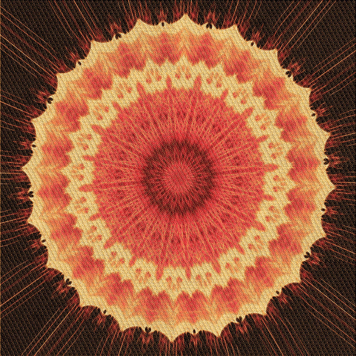 Round Patterned Dark Red Rug, pat1754org